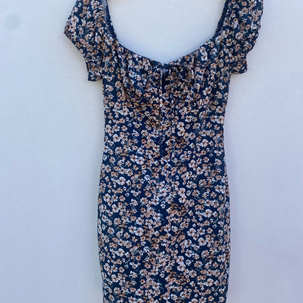 Windsor Blue and White Floral Bodycon Mini Dress